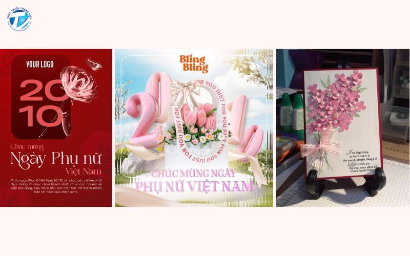 Mẫu thiệp chúc mừng 20-10 sáng tạo, độc đáo